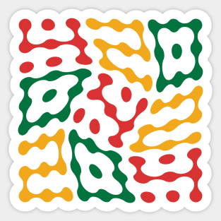 Twisted 420 Metaballs Typography (Rasta Colours) Sticker